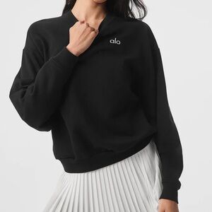 NWT ALO Yoga Black Accolade Crew Neck Pullover size L